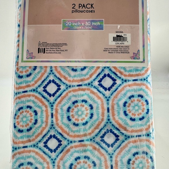Lulu & Coco 2pc Sedona Pillowcases Microfiber Tie Dye 20 X 30in NEW Psychedelic - Picture 2 of 3